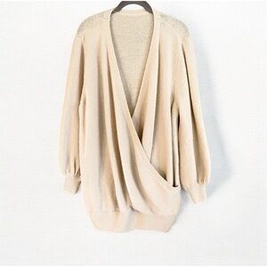 Cozy Beige Soft V-Neck Tunic Sweater